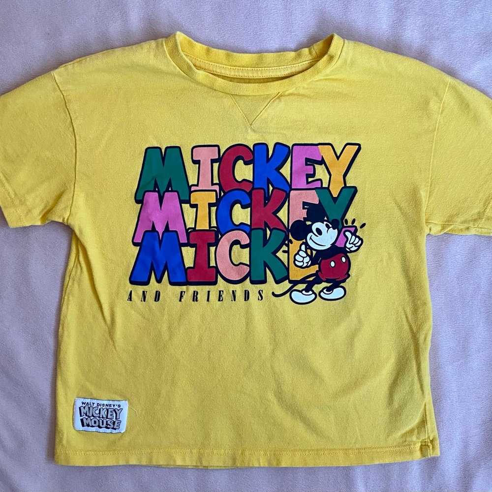 Mickey And Friends Yellow 3-4T Shirt